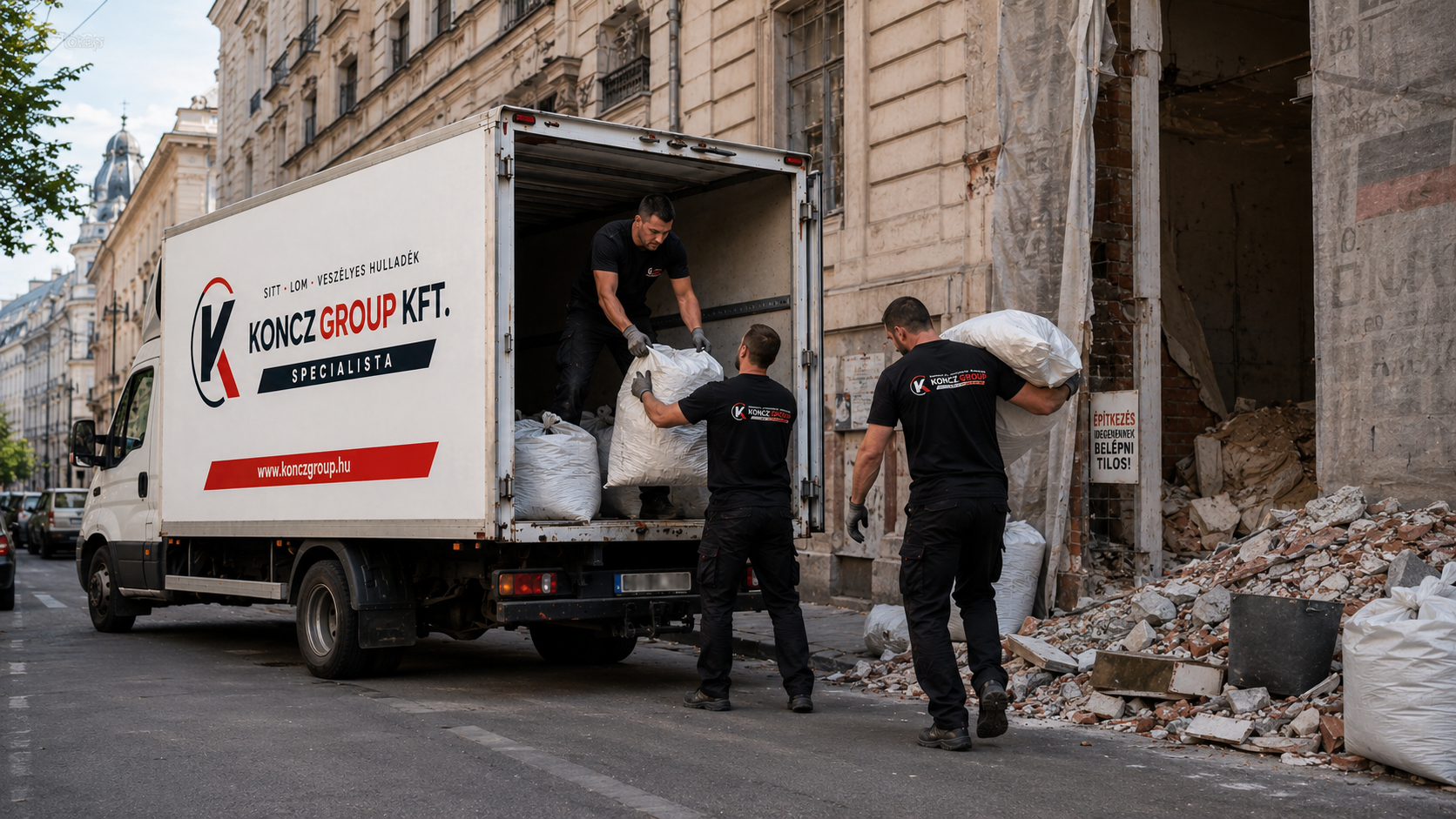 Betontörmelék és bontási hulladék elszállítása teherautóval