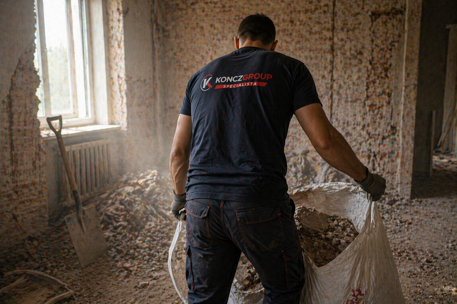 Koncz Group munkatárs sittszállítás munka közben